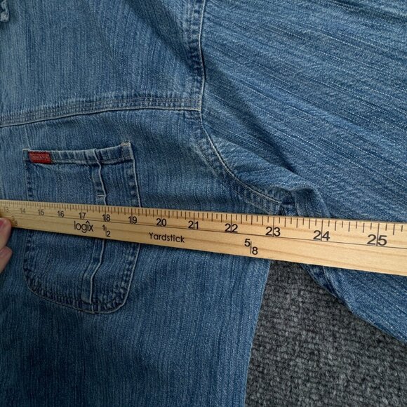 Think Pink Denim Men Long Sleeve Button Up Shirt Blue Size 100 (~XL) Pockets - Picture 6 of 13